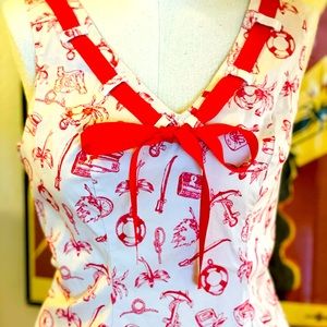 Hell Bunny Sailor Tattoo Print Dress